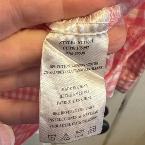 Kut from the Kloth pink gingham button down blouse, Small - Picture 8 of 8